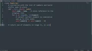 Leetcode 303 Range Sum Query - Immutable in Python Python Leetcode Python Coding Tutorial