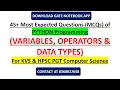 45 MCQs of Python Programming - Variable Operators Core Numeric Data Types