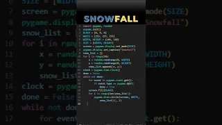 Simulation of Snowfall in Python using PyGame