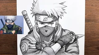 How to draw kakashi - Step by step anime drawing tutorial