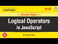 Logical Operator AND OR NOT In JavaScript Tutorial for Beginners in hindi
