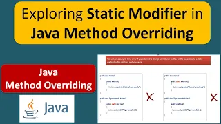 Exploring Static Modifier in Java Method Overriding Java Tutorial