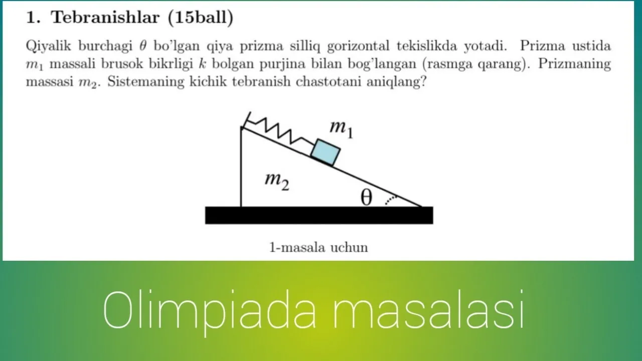 Kinematik sistemalarda Lagranj funksiyasini qo’llanilishi. Eyler-Lagrange equation