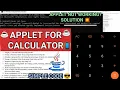Create an Applet for a Calculate or Application Applet Calculator Applet Deprecated or Removal