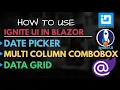 Ignite UI for Blazor Multi Column Combo Box Data Grid Date Picker