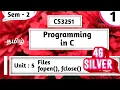 Files in Tamil fopen fclose in Tamil Programming in C Unit 5 File Handling in C CS3251