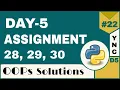 Infytq Object Oriented Programming Using Python Day-5 Assignment 28 29 30 YouthNationCoders