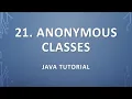 21 Anonymous Classes Java Tutorial