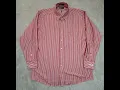 CHAPS Men s Button Up Shirt Large 16 - 16 5 Long Sleeve Red White Striped 0055