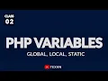 Global Local and Static scope in php php tutorial for beginners class-2 in