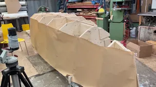 A holder for my telephone a clamp device for scarfing Divinycell with ratchet straps in preparing