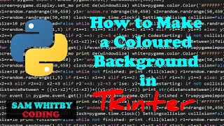 How to Make a Coloured Background in Tkinter