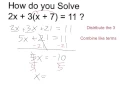 Solve 2x 3 x 7 11