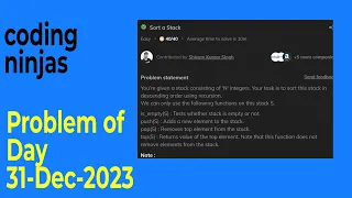 Reversing stack coding ninjas problem of the day 2023