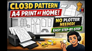 CLO3D Pattern A4 Size Print at Home No Plotter Machine Needed Full Step-by-Step 8240277308