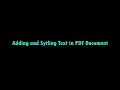 Adding and Styling Text in PDF Document FPDF Python
