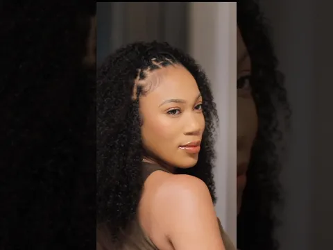 Detailed Miracle Knot Braids with a half wig | CurlsQueen 3c/4a water jerry curl