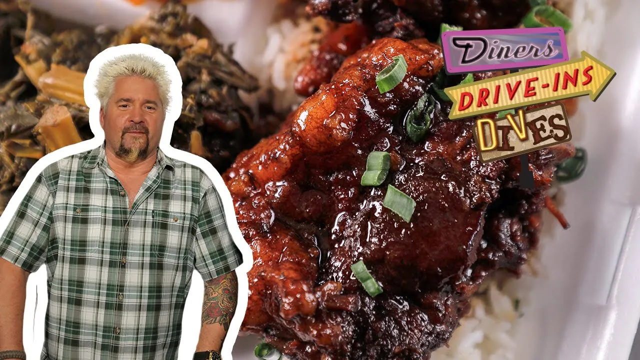 Guy Fieri Eats Oxtails and Jerk Shrimp in Cincinnati   Diners, Drive-Ins and Dives   Food Network