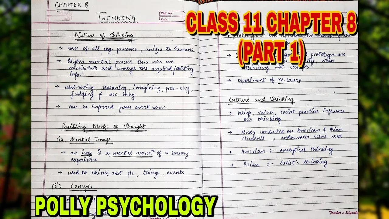 #16 Thinking (PART 1) Psychology Class 11 Chapter 8 NCERT