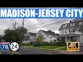 Driving Madison to Jersey City via NJ-24 I-78 4K