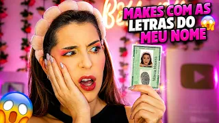 FIZ uma maquiagem completa usando apenas as LETRAS do meu nome! 😳