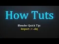 Import obj File Into Blender