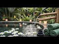 Calm Stone Pool Floating Flowers Luxury Spa Vibes