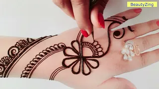 Beautiful Mehndi Design - आसान मेहँदी लगाना सीखे - Simple Mehndi design for Backhands