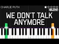 Download Lagu Charlie Puth - We Don’t Talk Anymore | SLOW EASY Piano Tutorial