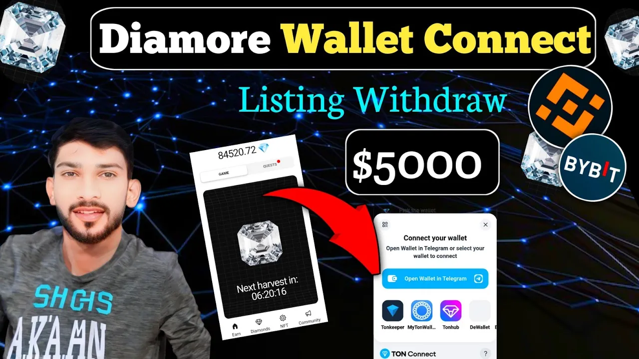 Outline Video Diamore Airdrop Live Wallet Connect & Listing or Withdraw FAQ || Diamore Updates