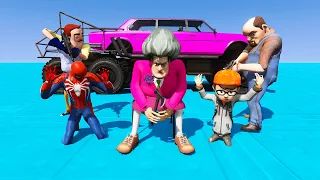 Scary Teacher 3D - Miss 'T Is Trapped! Spiderman & Hello Neighbor Revenge Prank - Game Animation