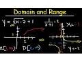 Domain and Range Functions Graphs - Linear Quadratic Rational Logarithmic Square Root