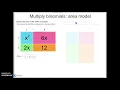 Multiply binomials Area Model