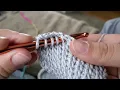 Tunisian crochet knit stitch left handed tutorial