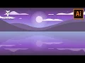 How to draw a Landscape in Adobe Illustrator - Easy tutorial for beginners