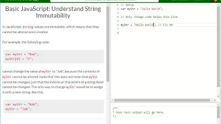 Basic JavaScript Understand String Immutability free code camp Dani