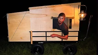 I Spent 2 Nights in my DIY Wagon Camper, Eating What I Catch... Then the Storm Hit