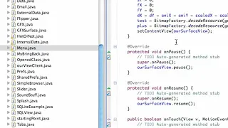 Android Application Development 125 Setting up a Accelerometer class