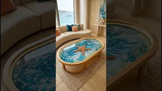 Making an Ultra-Luxury Yellow Blue Starfish Epoxy Table