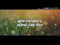 Download Lagu Gellen Martadinata  - Selamat Ulang Tahun Lirik