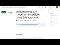 Implementing a AI model in TensorFlow using Estimator API