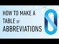 How To Make Abbreviation Tables in Microsoft Word