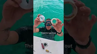 Changing the rudder bearings… definitely needed doing ⛵️ #sailingfamily #boatwork #rudder #travel