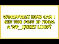 Wordpress How can I get the post ID from a WP - Query loop 2 Solutions