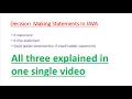 Decision making statement in JAVA if statement if-else statement if-else-if ladder