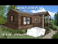 16 X 36 Cabin Floor Plan - 576 sq ft