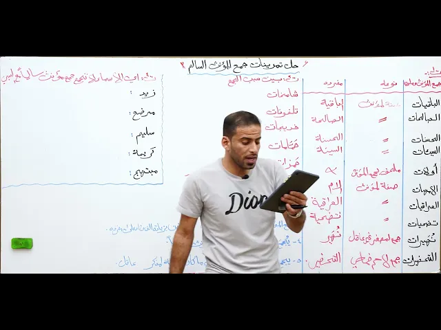 ⁣مادة اللغة العربية للصف الثاني المتوسط : حل تمرينات جمع المؤنث السالم