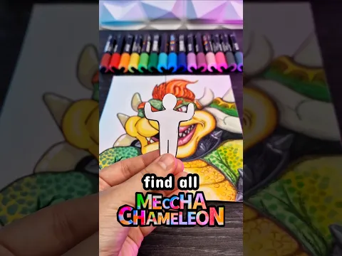 Can You Find the Meccha Chameleon I Hid in My Super Mario Drawing? #shorts #mario #supermario