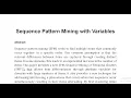 Sequence Pattern Mining with Variables