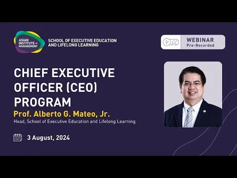 Online Webinar on Asian Institute of Management's Chief Executive Officer Program